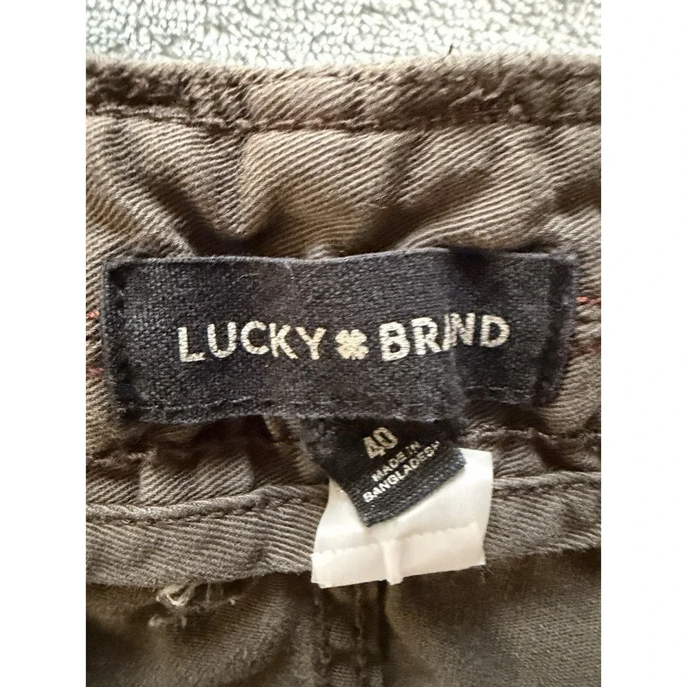 Lucky Brand Men's Chino Shorts With Embroidered Skulls Size 40